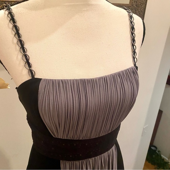 BCBG Max Azaria 🩶🖤Size 4. Beautiful unique Dress 🩶🖤 Fine Pleats & Chains🩶🖤 - Picture 4 of 13